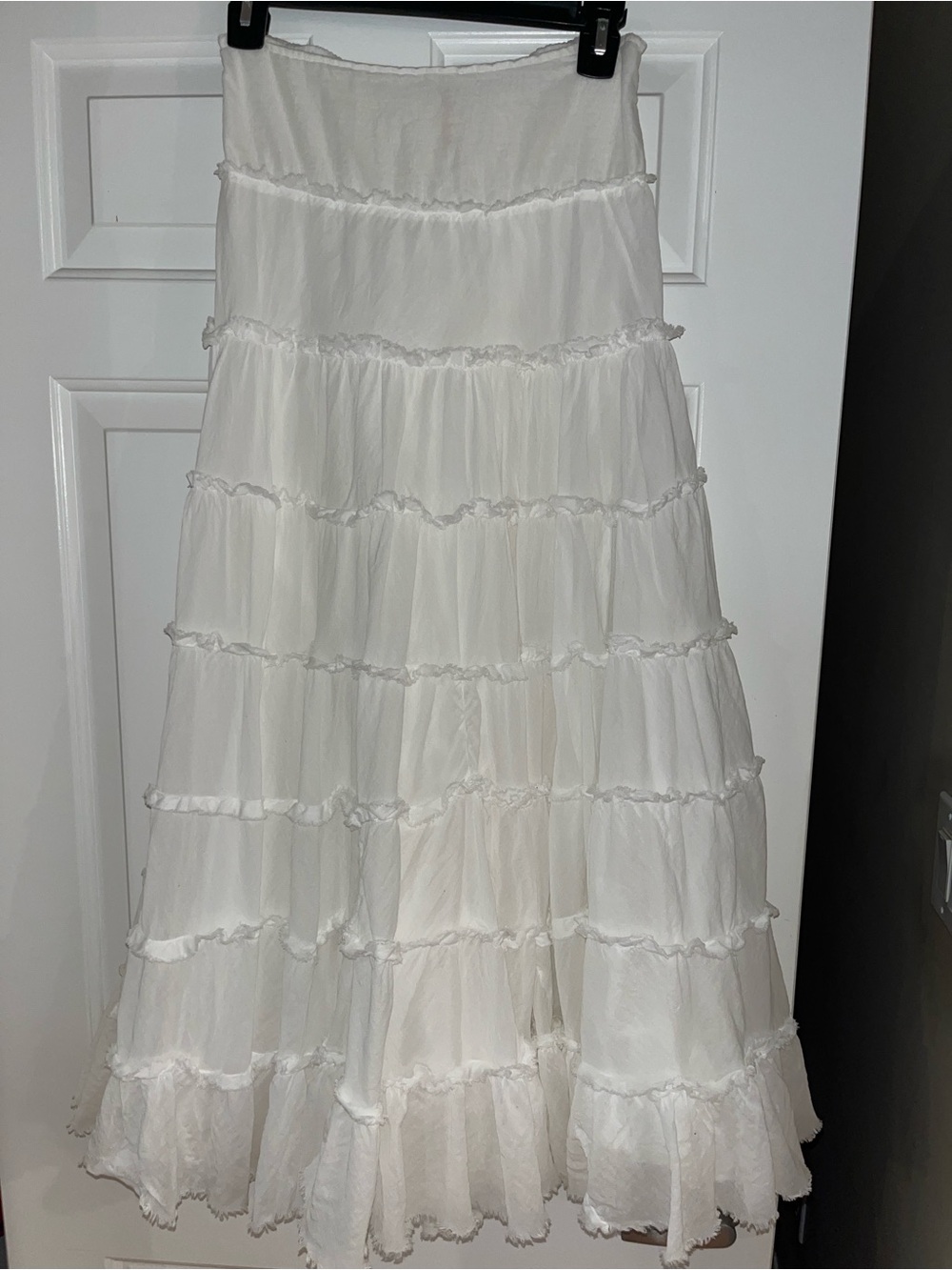 Free People White Tiered Ruffle Maxi Skirt… Sz XS… Worn Once
